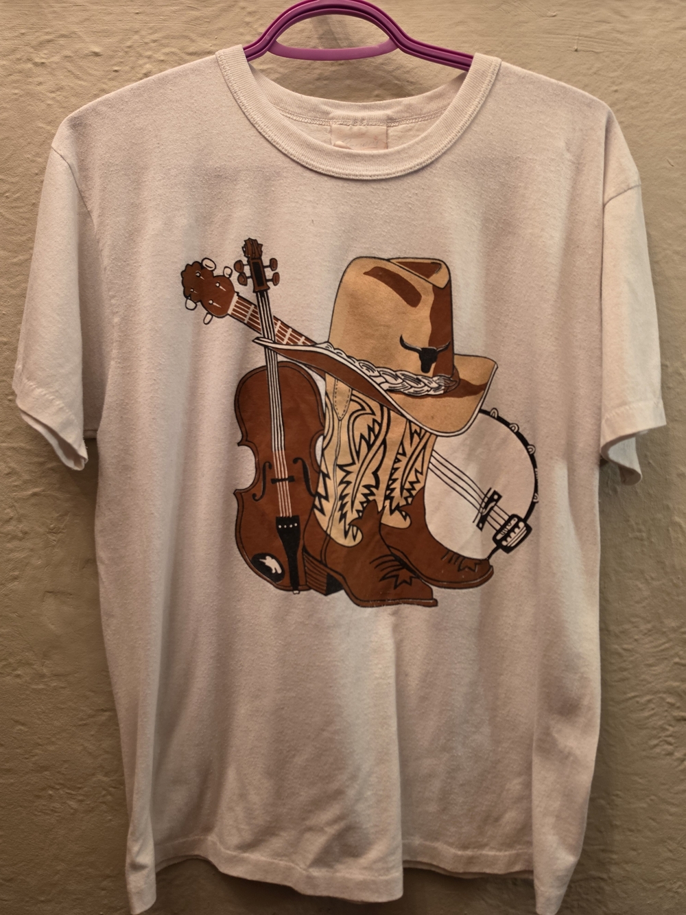 Vintage 80s 90s Cowboy Country Music T Shirt Single Stitch USA L